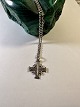 Gamle sølv kros sammen med halskæde fra 1900 tal ægte kors stempl fra Jerusalem . flot og ...