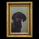 Simon Simonsen gravhundSimon Simonsen, 1841-1928, olie på pladeSigneret og dateret ...