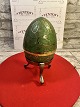Vintage midt århundrede messing cloisonne æg med stativ H 12 cm