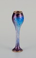 Fauré et Marty for Limoges, Frankrig.Slank vase i emaljearbejde. Dekoration i blå og violette ...