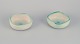 Elchinger, 
Frankrig. To 
keramikskåle 
med glasur i 
lyse toner. 
Hånddekoreret. 
Spiralformet 
...