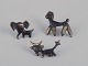 Walter Bosse (1904-1979), Østrig. Tre miniature-figurer i bronze. Babyelefant, ko og ...