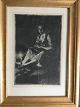Anders Zorn (1860-1920):Pige med stearinlys.Offset tryk efter radering på papir ...