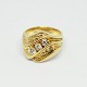 Per Borup; Ring i 14 kt. guld prydet med tre diamanter, i alt 0,35 ct. TW VS.Ring str. ...