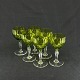 Set of 6 green glasses from the 1920s