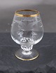 Mågeglas med 
guldkant fra 
Lyngby 
glasværk. 
Cognac glas i 
pæn stand.
H 8,5cm - Ø 
4cm.
Lager: ...