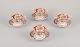 Royal Albert, 
England. Et sæt 
på fire ”Lady 
Hamilton” 
kaffekopper med 
tilhørende 
underkopper. 
...