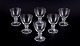 Val St. Lambert, Belgium. A set of six red wine glasses in clear mouth-blown 
crystal glass.