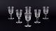 Et sæt på seks mundblæste franske portvinsglas i krystalglas. Facetslebet. Håndlavet.Ca. ...
