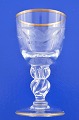 Vinservice fra Lyngby glasværk. Måge glas med guld.Måge hedvinsglas/ port , højde 9,5 cm. ...