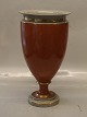 212-3377 Kgl. Pokal -  Vase på fod orange & graa  30 x 16.5 cm Kgl. Craquelé fra  Royal ...