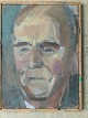 Svend Engelund (1908-2007):Selvportræt.Olie på plade.Sign.: SE.Indrammet 27x20 Svend ...