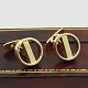 Georg Jensen; Pair of cufflinks in 18 kt. gold.Designed in 1962 by Søren Georg Jensen. Design ...