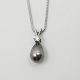 Necklace of 14k white gold with Tahitian pearl and diamond