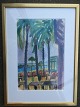 Leif Ewens 
(1914-2001):
Sydlandsk 
landskab med 
palmer, 
antagelig 
Marokko.
Akvarel på ...