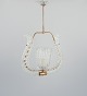 Murano, 
Italien. 
Loftslampe i 
klart matteret 
kunstglas og 
messing. 
Art Deco-stil.
Midt ...