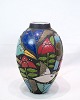 Stor Keramik Gulvvase - Udsmykket i Motiver af Fugle & Blomster - Farverige - 
Dorte friis - 1990
Flot stand
