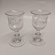 Pair of glasses with painted gold decoration 19th century

