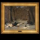 David Jacobsen, 
1821-71, olie 
på lærred
"En Træfning i 
Skoven, Vinter"
Signeret og 
dateret ...