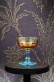 6 stk. antikke 
mundblæste , 
franske 
champagneskåle 
i farvet 
krystalglas 
(turkis/orange) 
H: 11cm. ...