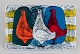 Italiensk 
studiokeramik, 
fad. Motiv af 
tre duer.
Håndglaseret. 
Polykrom 
glasur.
Ca. ...