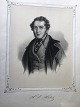 Emiluis 
Bærentzen 
(1799-1868):
Portræt af 
Digteren Hans 
Peter Holst 
(1811-93).
Litografi på 
...