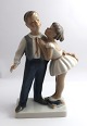 Lyngby. Porcelain figure. Girl and boy. Model 93. Height 21 cm. (1 quality)