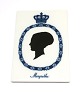 Royal Copenhagen. Plaquette med Dronning Margrethe. Mål 13*9 cm