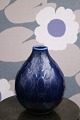 Fine, small ceramic vase from Aluminia - Marselis in dark blue glaze...