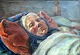 Hedegaard, Jens 
Rasmussen (1866 
- 1948) 
Danmark: Sofie 
Hedegaard i en 
seng. Olie på 
lærred. ...