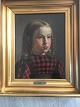 Axel Helsted 
(1847-1907):
Portræt af 
pige med 
fletninger.
Olie på 
lærred.
Sign.: ...