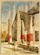Hansen, Joseph 
Theodor (1848 - 
1912) Denmark: 
Scene from 
Pompeij. 
Watercolor. 
Signed: I.T.H. 
94. ...