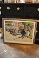 Decorative watercolor painting by Erik Larsen with a motif from Paris...