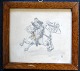 Ubekendt 
kunstner (19. 
årh.): En 
soldat til 
hest. Signeret: 
Monogram. 11 x 
12,5 cm. 
Indrammet ...