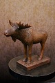 Decorative, old Swedish elk in carved wood with a fine patina...