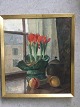 Carlo 
Hornung-Jensen 
(1882-1960):
Opstilling i 
vindue med 
lågkrukke, 
blomst og 
frugt.
Olie på ...