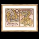 Ortelius 
Danmarkskort 
udgivet år 1584
Mål med ramme: 
50x64cm