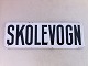 Emaljeskilt, 
Skolevogn, 
32x10,5 cm