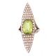 Georg Jensen rhombeformet 18kt hvidguldsring rigt prydet med 66 diamanter på 
hver ca. 0,02ct og Peridot. Stemplet "GJ&W" for Georg Jensen & Wendel. Ringstr. 
51