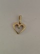 Pendant 14 carat gold, designed as a Heart with a diamond