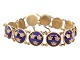 Sporrung Sweden
Gilded silver bracelet with blue enamel royal 
crowns