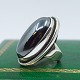 Georg Jensen; 
Stor sølvring 
med hæmatit 
#46E