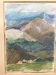 Ann-Dorte 
Nielsen (født 
1952):
Parti fra 
Zagreb, 
Kroatien 1983.
Pastel på 
papir.
Sign.: ...