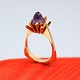 Ole Lynggaard; Ring af 14 kt. guld med ametyst