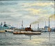 Zier, Wolmer 
(1910 - 1990) 
Danmark: Havnen 
i Esbjerg. Olie 
på lærred. 
Signeret. 45 x 
55 ...