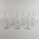 Seks champagneglas fra Holmegaard.Kumme med skær slibning og facetslebet stilk.Producent ...