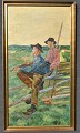Ubekendt 
kunstner (20. 
årh. ): Bønder 
holder hvil, 
1931
