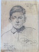 Hans Jørgen 
Korn 
(1888-1963):
Portræt af 
drengen Frank 
1951
Bly på papir.
Sign.: Korn d. 
...