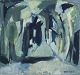Parmo Baslund 
(1928-1983), 
dansk 
billedkunstner. 

Olie på 
lærred.
Abstrakt 
landskab i 
grønlige ...