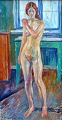 Winsløw, Lasse 
Nielsen (1911 - 
2006) Danmark: 
Portæt af nøgen 
ung kvinde. 
Olie på lærred. 
...
